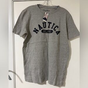 Nautica Gray T-Shirt with Navy Logo